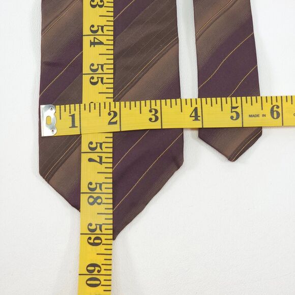 Hugo Boss Silk Tie Mens Brown Striped Necktie 59 In Quiet Luxury Officecore EUC - Picture 7 of 7